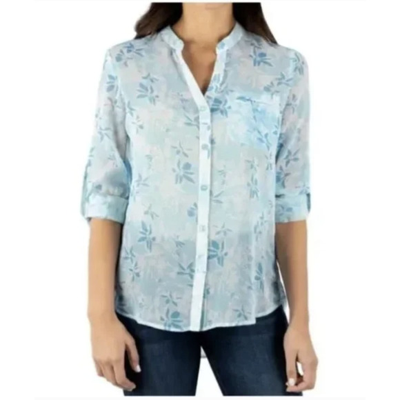 Kut from the Kloth Tops - KUT JASMINE TOP IN NICCOLO-LT BLUE
